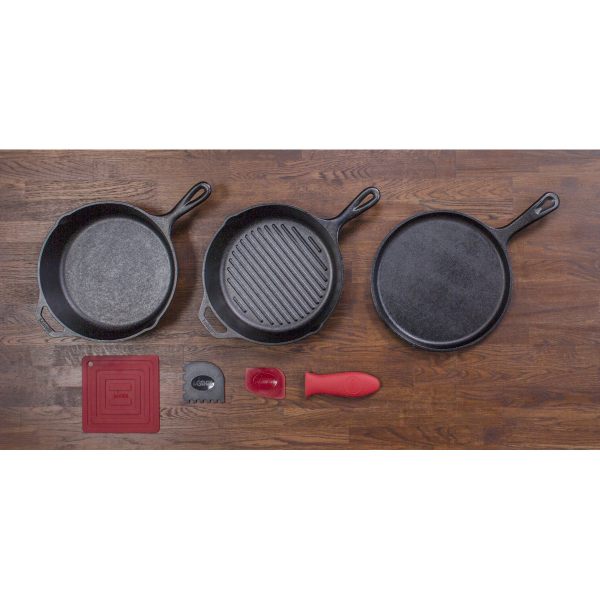 Lodge 6 Piece Cast Iron Essential Pan Set